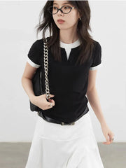 Color Contrast Patchwork Sport Tee