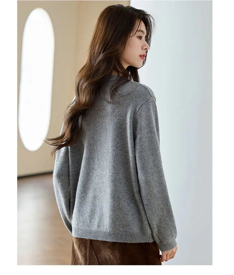 Classic Gray Winter Knit Pullover