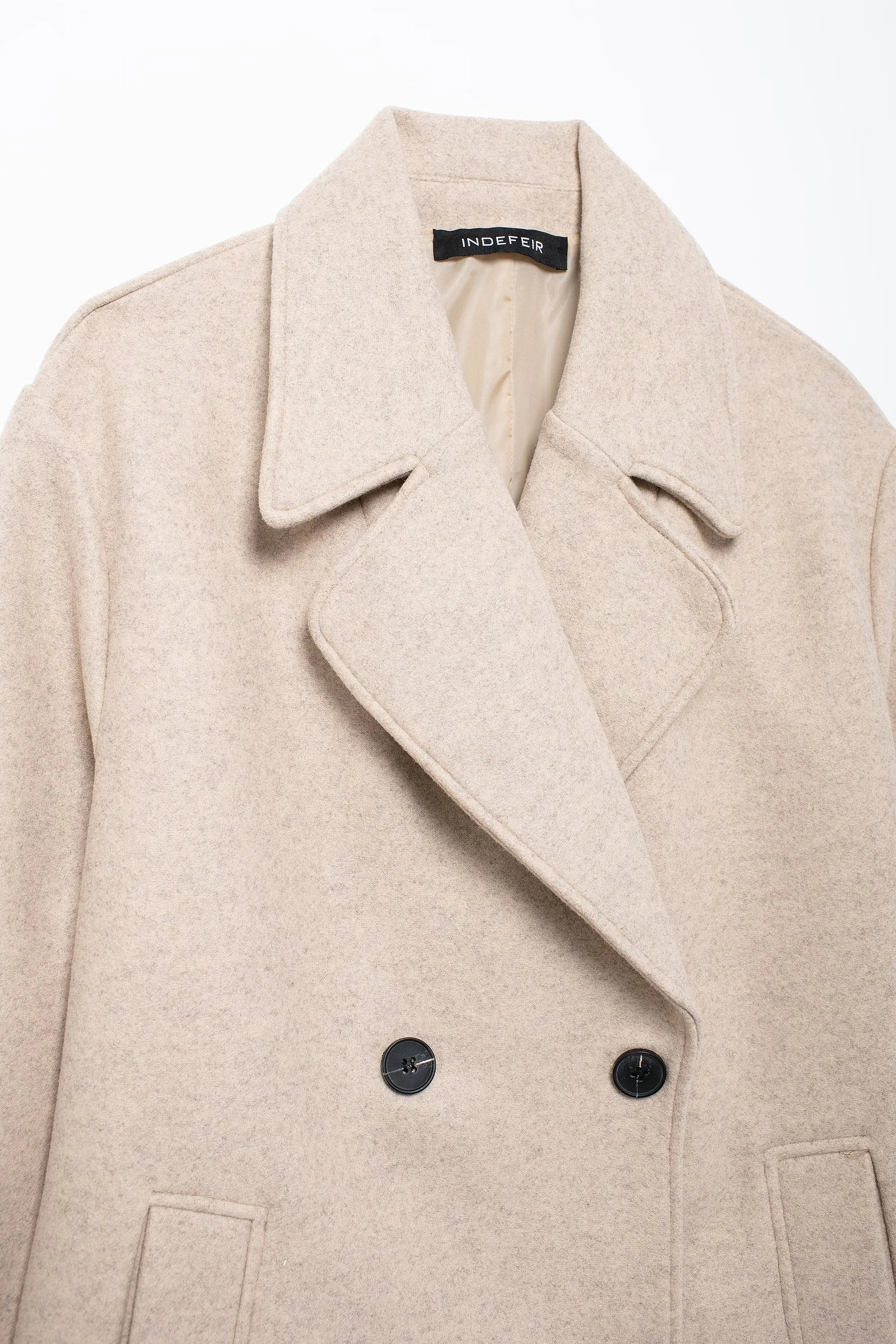 Winter Coat For Women 2024 Solid Lapel Double Breasted Long Cardigan Top Female Pokcet Streetwear Woman New In OuterCoat