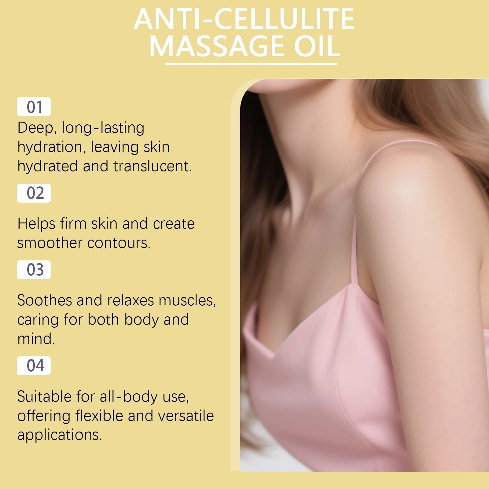 Body Nourishing Massage Oil, Moist and Refreshing, Non-Greasy, Moisturizes the Whole Body