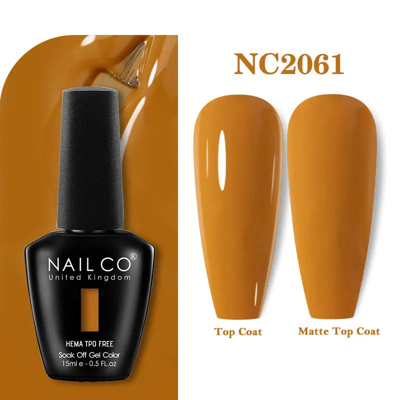 NAILCO 333 Colors Gel Nail Polish Semi Permanent Varnishes Nails Art Design Hybrid Soak Off Top Base Coat UV Gel Manicure 15ml