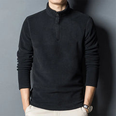 Men’s Double-Sided Fleece Stand-Collar Long-Sleeve Top