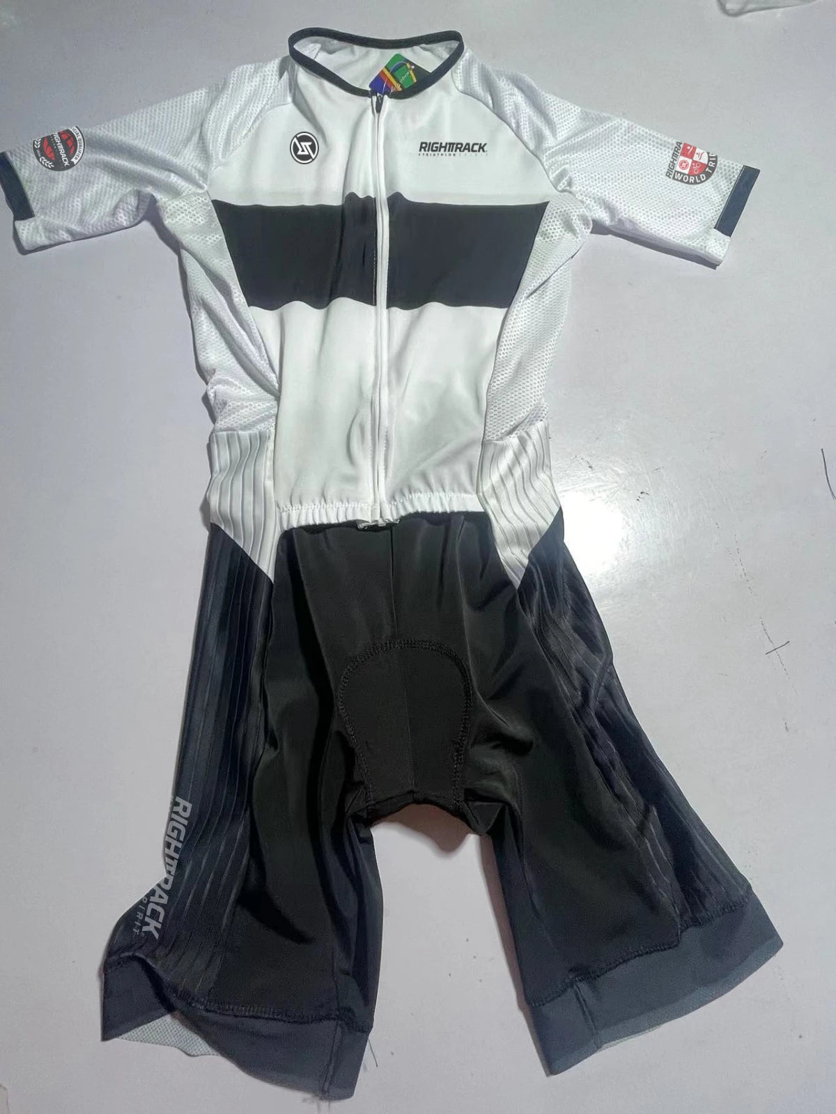 RIGHTTRACK Trisuit MEN'S Triathlon Jumpsuit Summer Skinsuit Swimming Cycling Running Competition Apparel Custom Names Flags