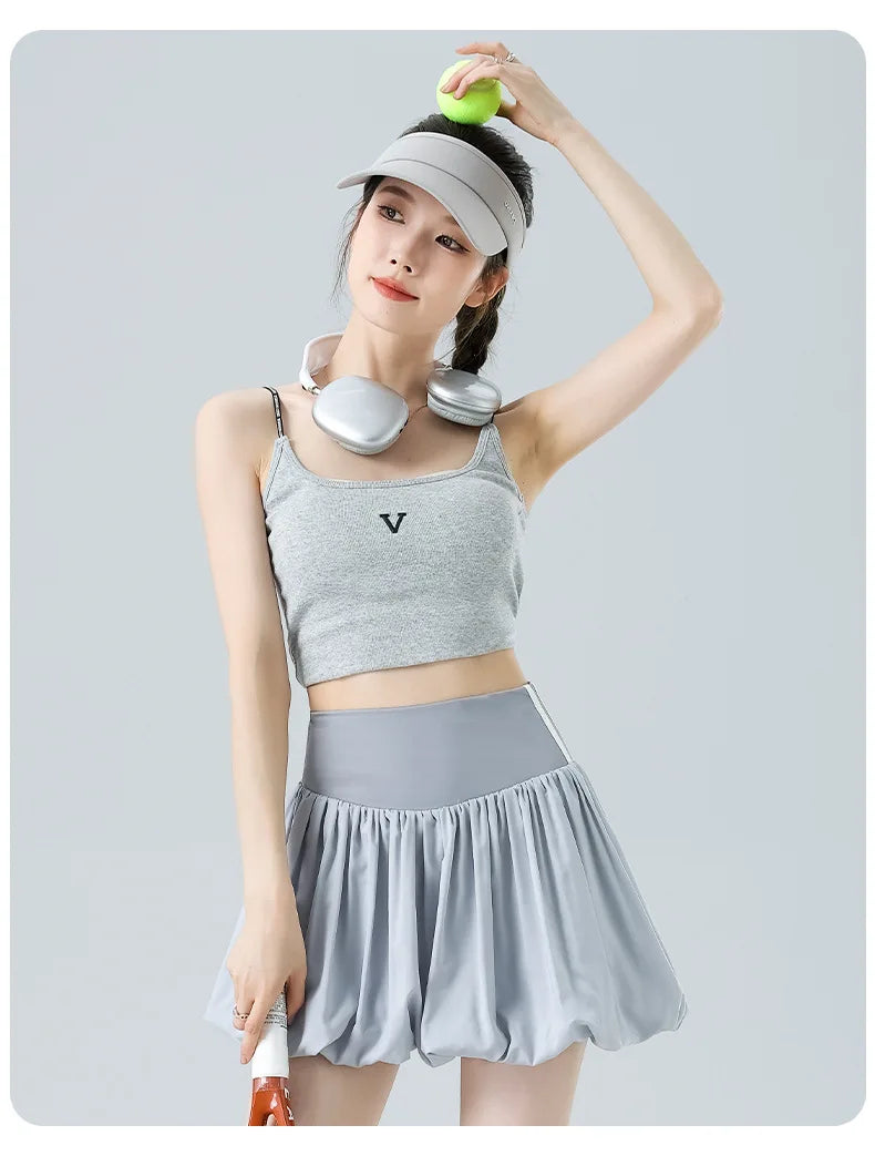 Women‘s Tennis Skirt Summer  High Waist Flared Golf Skirt with Built-in Shorts 2 in 1 Athletic Quick Dry Shorts Skirt Pickleball