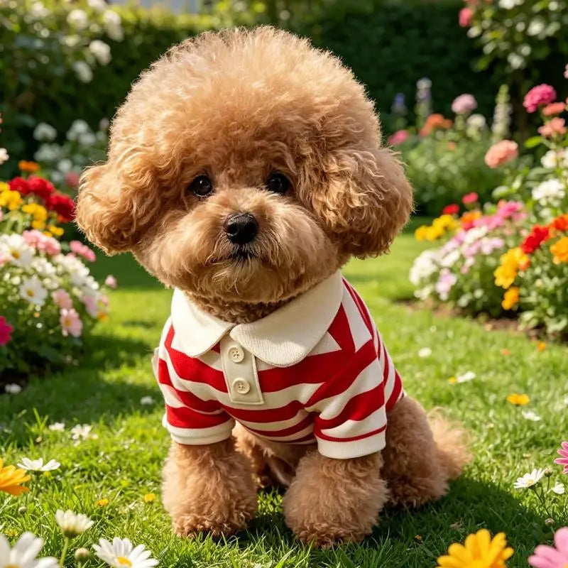 Striped Pet Shirt Soft Pullover Outfit Suitable For Puppy Dogs Cats Schnauzers Pomeranians Daily Casual Pet Apparel