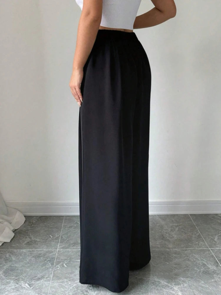 Elegant High Waist Wide Pants