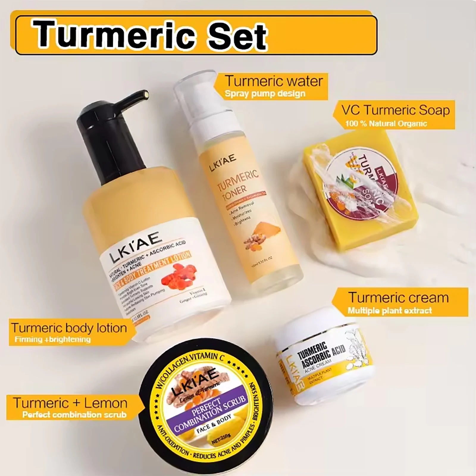 Organic Turmeric Brightening Skincare Kit