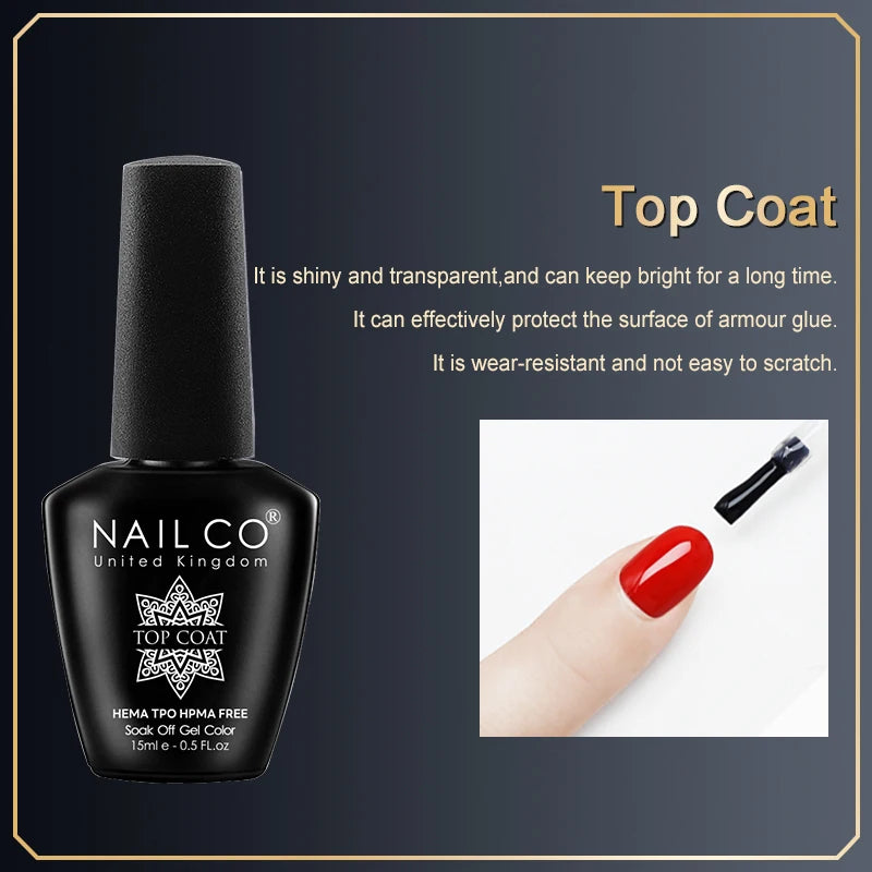 NAILCO 333 Colors Gel Nail Polish Semi Permanent Varnishes Nails Art Design Hybrid Soak Off Top Base Coat UV Gel Manicure 15ml