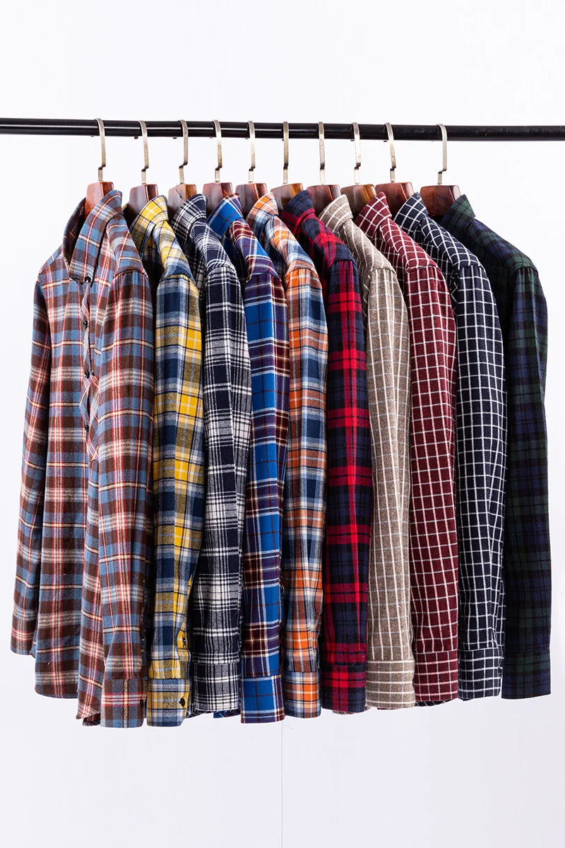 Classic Cotton Plaid Casual Shirt