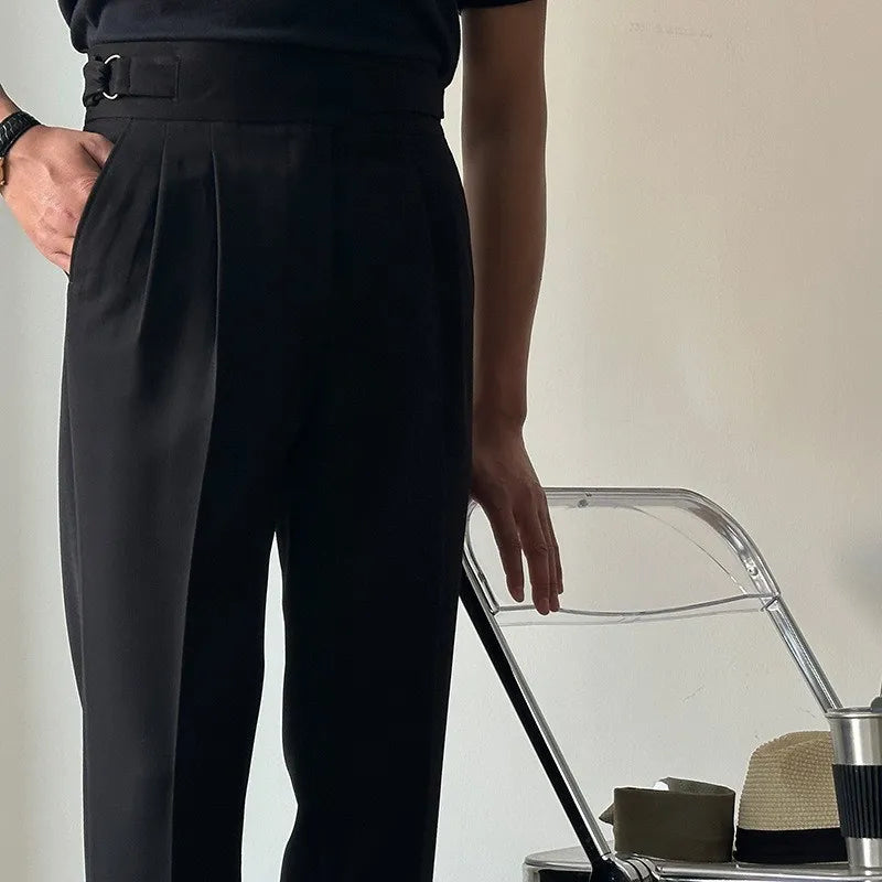 Elegant High Waist Suit Trousers
