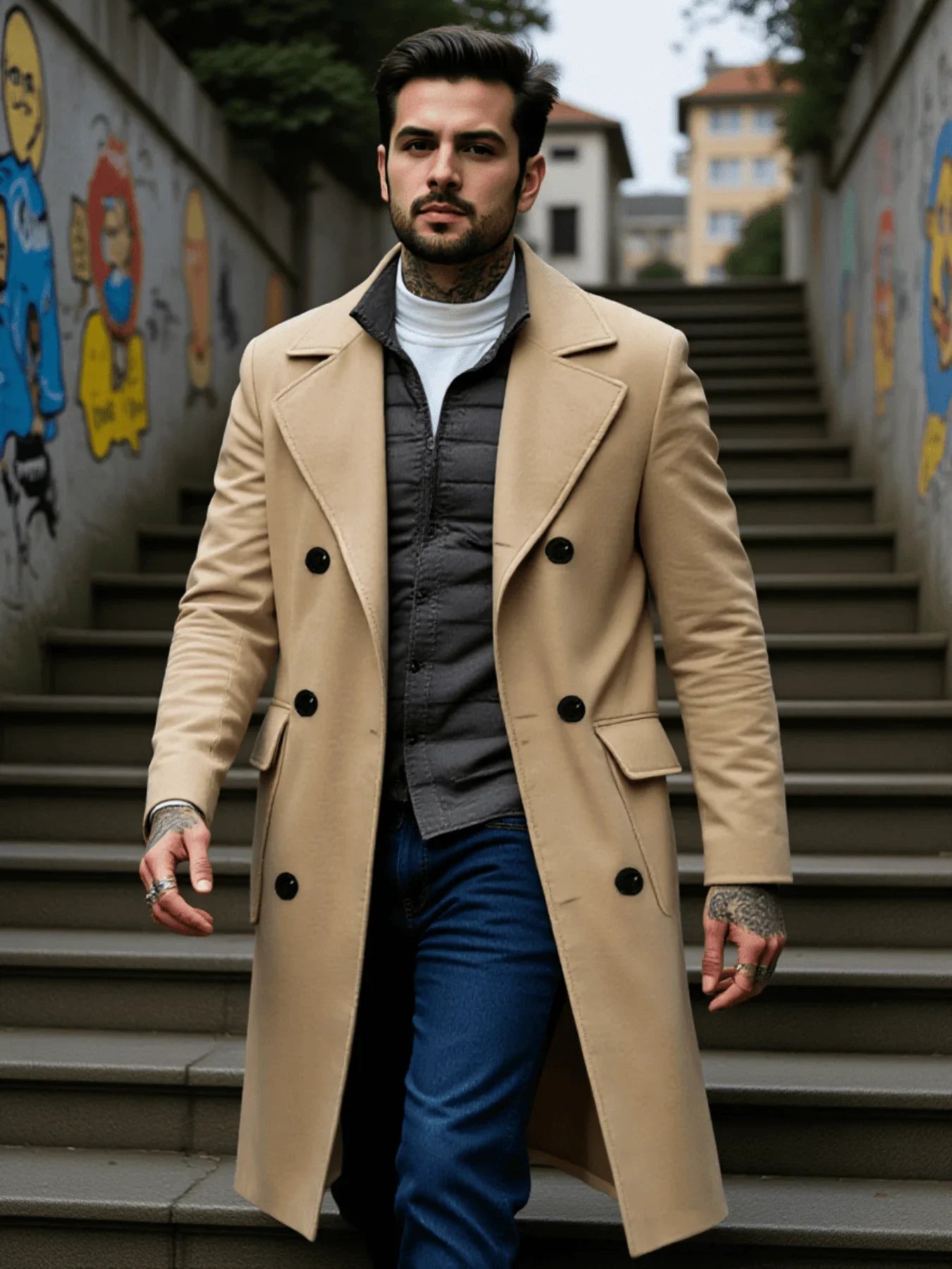 Refined Double Breasted Wool Coat