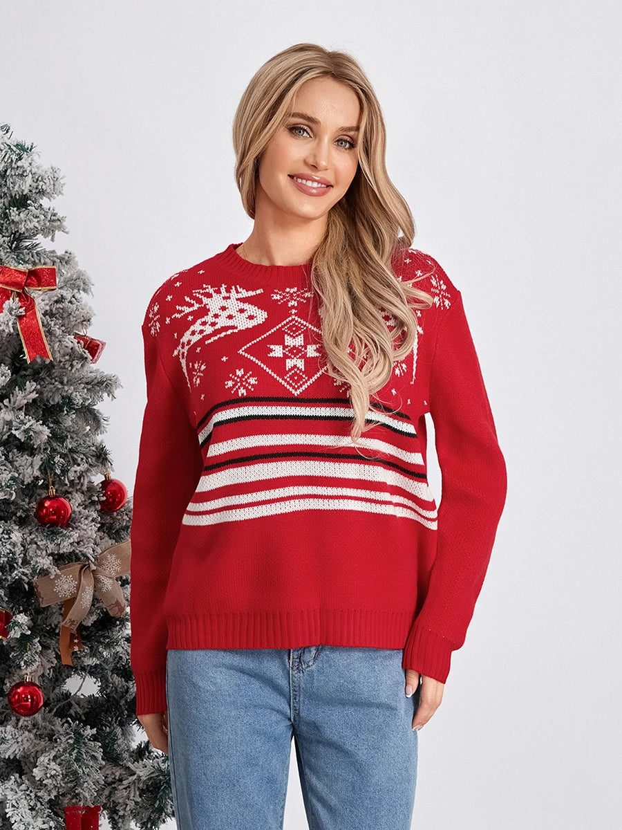 Snowflake Knit Christmas Pullover