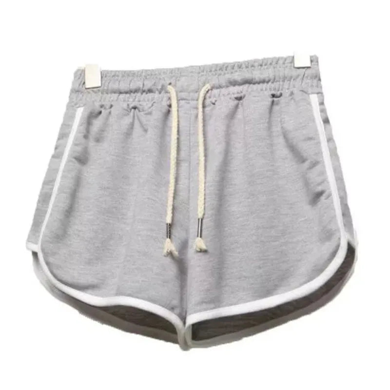 Women Yoga Shorts Summer Outer Wear Mid-Waist Casual Loose Straight Pants Lady Stylish Thin Breathable Wide Leg Gym Short Pants