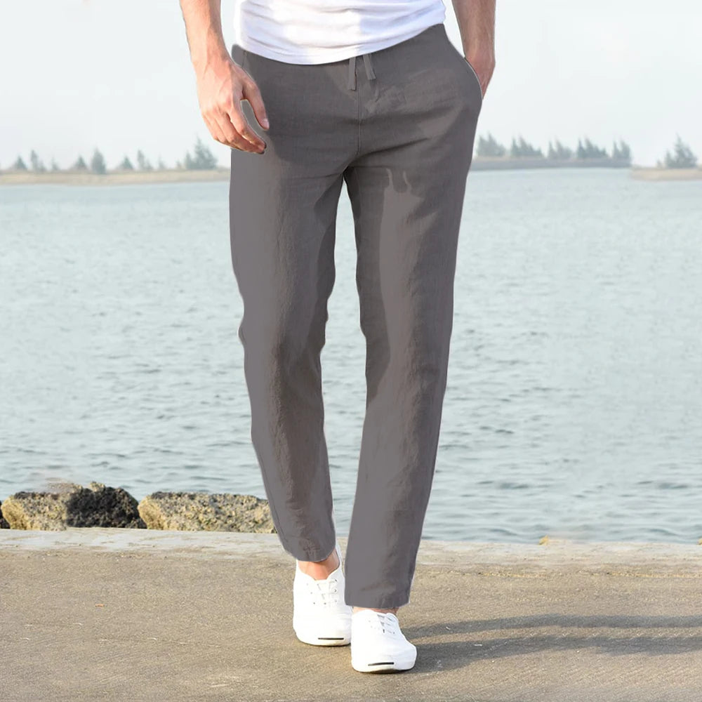 Cotton Linen Casual Straight Pants