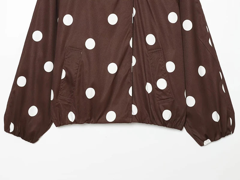 Women's Jackets Fashion Polka Dot Jacket Autumn Women Long Sleeve Loose Jackets Coats Streetwear Female Outerwear Tops