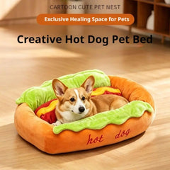 Pet Bed Hot Dog Shaped Dog Lounger Cat Sleeping Cushion Soft Fiber Puppy Warm House Removable Washable Beds for Cats Dogs