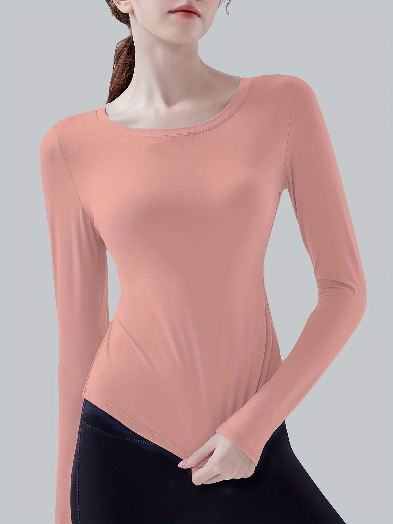 Yoga Tops for Women, Long-Sleeved Autumn and Winter Fitness Wear, Sports Clothing, Running Training Wear, Basketball Training Wear, Quick-Dry Clothing, Pilates Training Wear, Professional Morning Running High-End Sport
