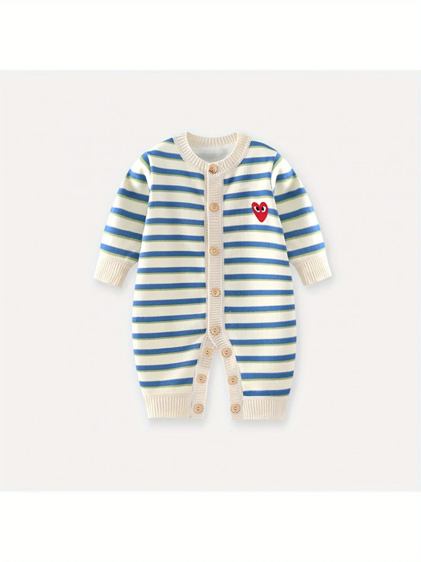 Striped Knit Baby Girl Romper