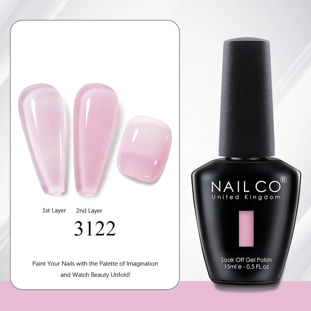 NAILCO 2025 Hot 15ML Gel Nail Polish Nails Semi-permanent UV Varnish High Quality Glass Bottle Nail Art Polish For Manicure