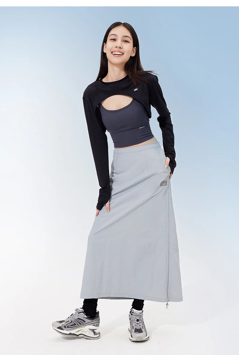 OhSunny Anti-UV Cargo Long Skirt with Adjustable Hem