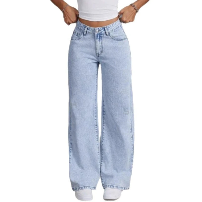 Mens Jeans Vintage Bow Embroidery Washed Denim Pants Harajuku Unisex Loose Fit Straight Leg Streetwear Casual Fashion Trend New