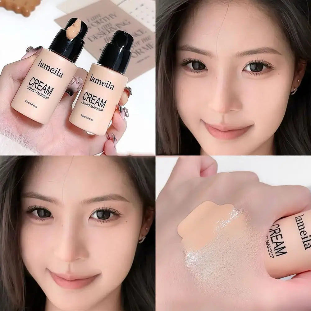 4Colors Matte Finish Liquid Foundation Effective Concealer Moisturizing Long-lasting Makeup Cosmetics for All Skin Tones