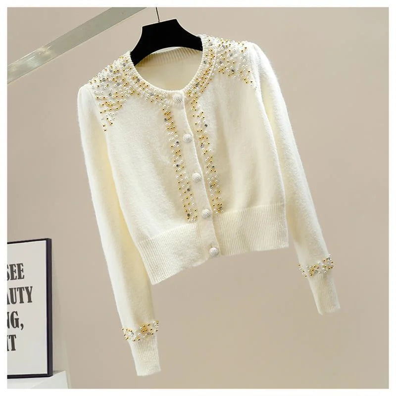 Slim O-Neck Knit Cardigan Sweater