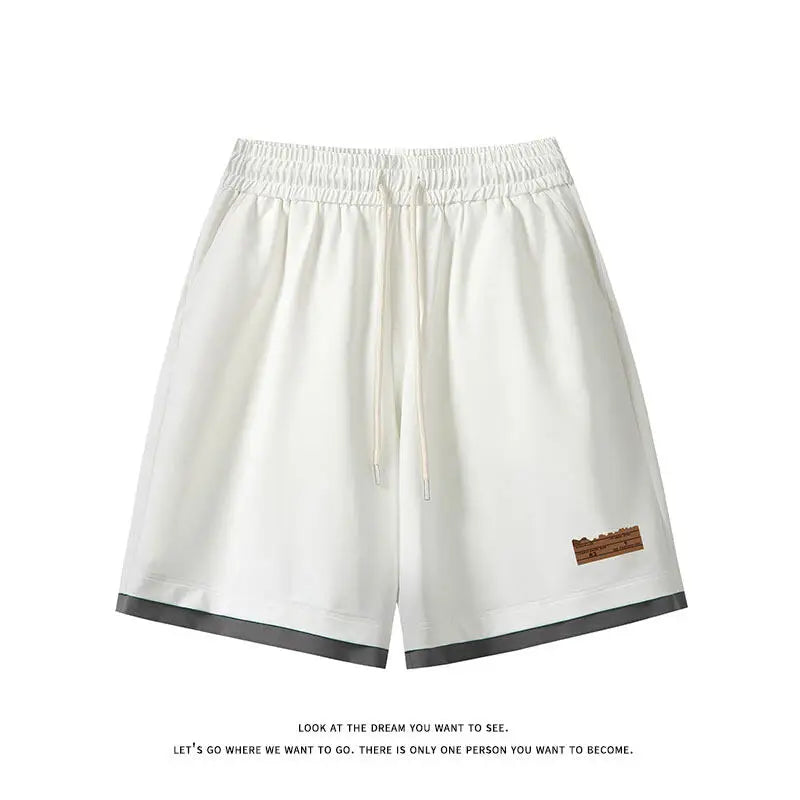 Men's Trendy 2-Piece Streetwear Co-ord Solid Color Short Sleeve T-Shirt And Drawstring Elastic Waist Shorts Set 5XL