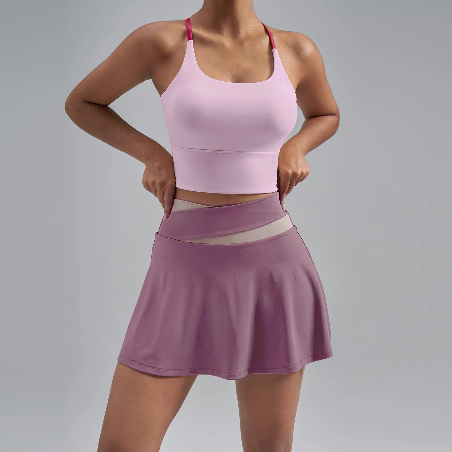 Women's Striped Yoga Set Shaping Open Back Breathable Sports Outfit Shockproof Push-Up High-Waist Butt Lifting Fitness Suit