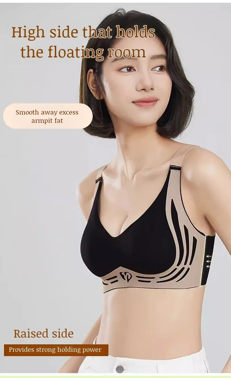 Women's Sports Bra AntiSagging Adjustable Small Breasts Love Heart Color Collision  Seamless High Elasticity Lift Shapewear