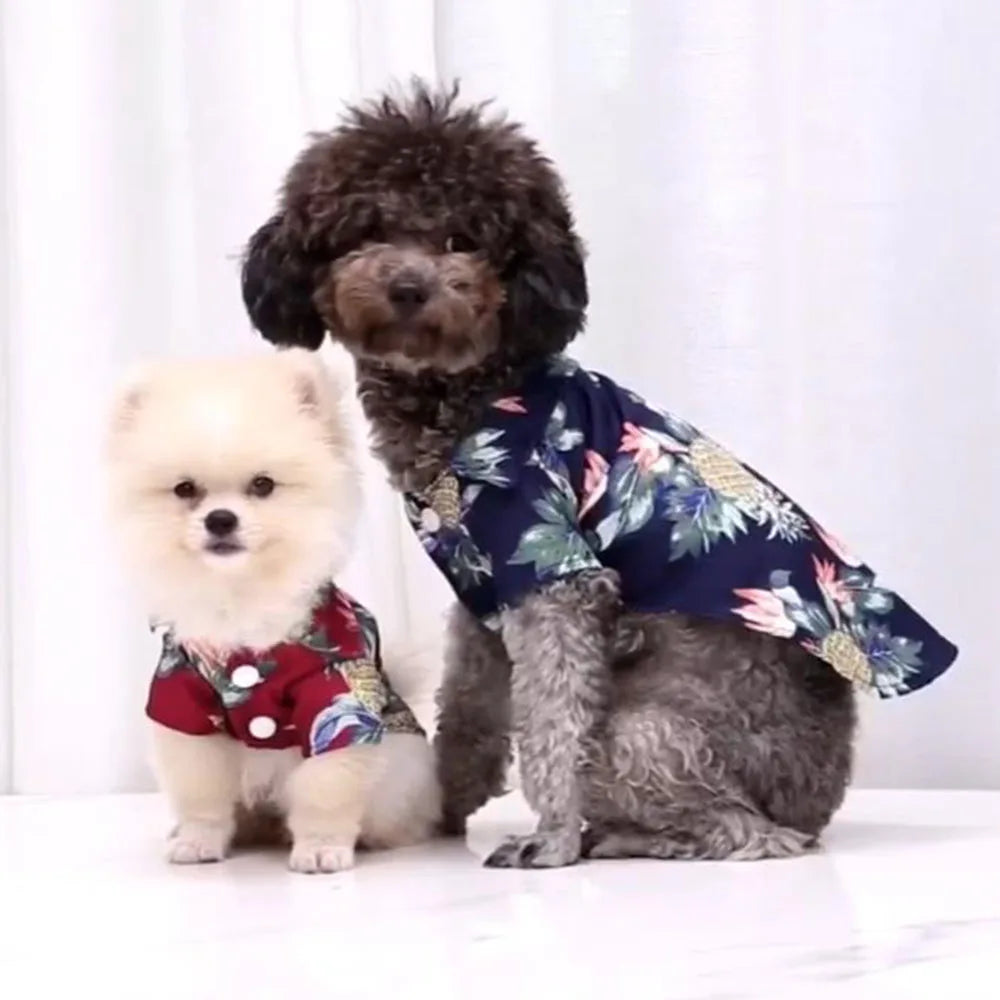 Hawaiian Print Breathable Dog Shirt
