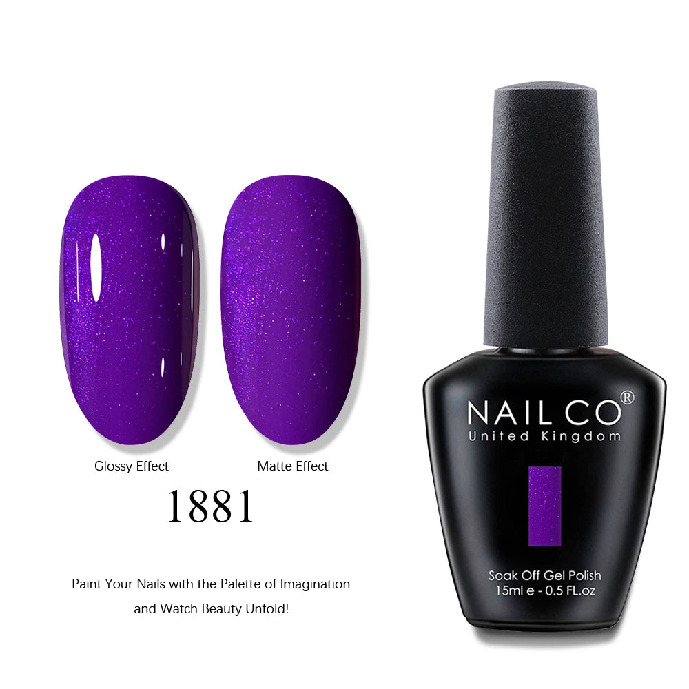 NAILCO 2025 Hot 15ML Gel Nail Polish Nails Semi-permanent UV Varnish High Quality Glass Bottle Nail Art Polish For Manicure