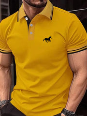New Men's T-shirt Classic Short Sleeved Polo Shirt Summer Top Casual T-shirt Button Lapel Super Large S-3XL Casual Polo Shirt