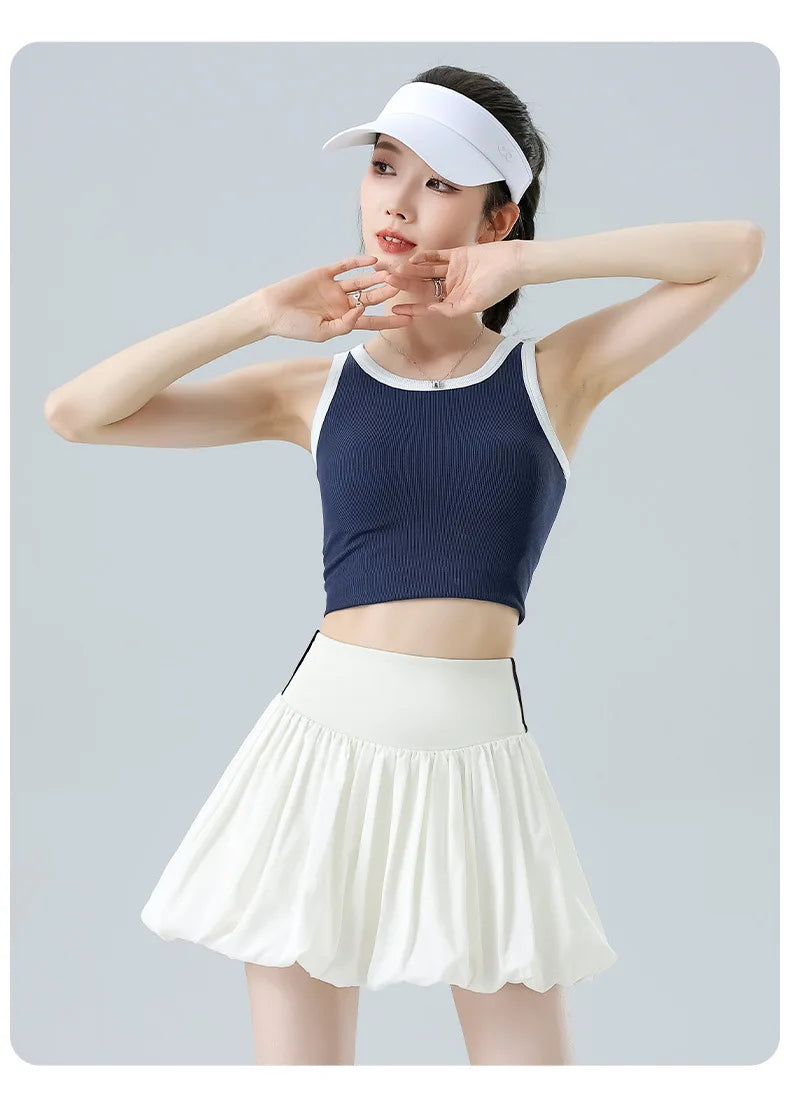 Women‘s Tennis Skirt Summer  High Waist Flared Golf Skirt with Built-in Shorts 2 in 1 Athletic Quick Dry Shorts Skirt Pickleball