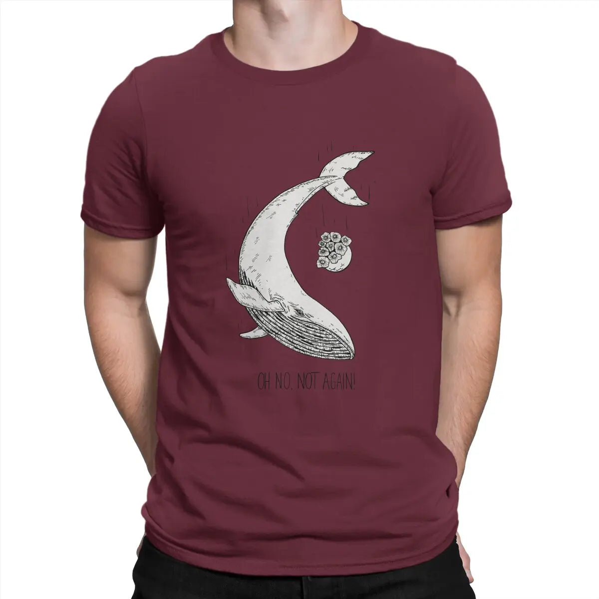 Men T-Shirt Not Again Vintage 100% Cotton Tee Shirt Short Sleeve The Hitchhikers Guide To The Galaxy Film T Shirts Round Collar