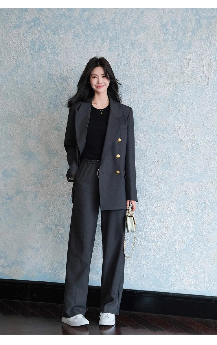 Elegant Peaked Lapel Suit Set