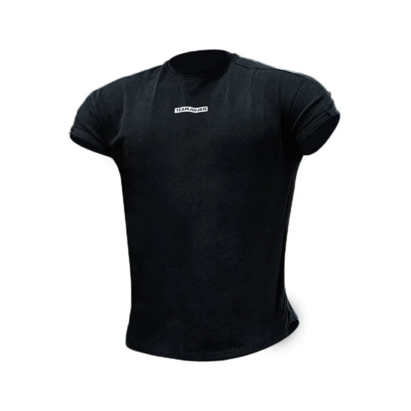 Men's Gym T Shirts Quick Dry Short Sleeve Summer Sports T-shirt Elastic Fitness Workout Tops Casual Bodybuilding Athletic Tee