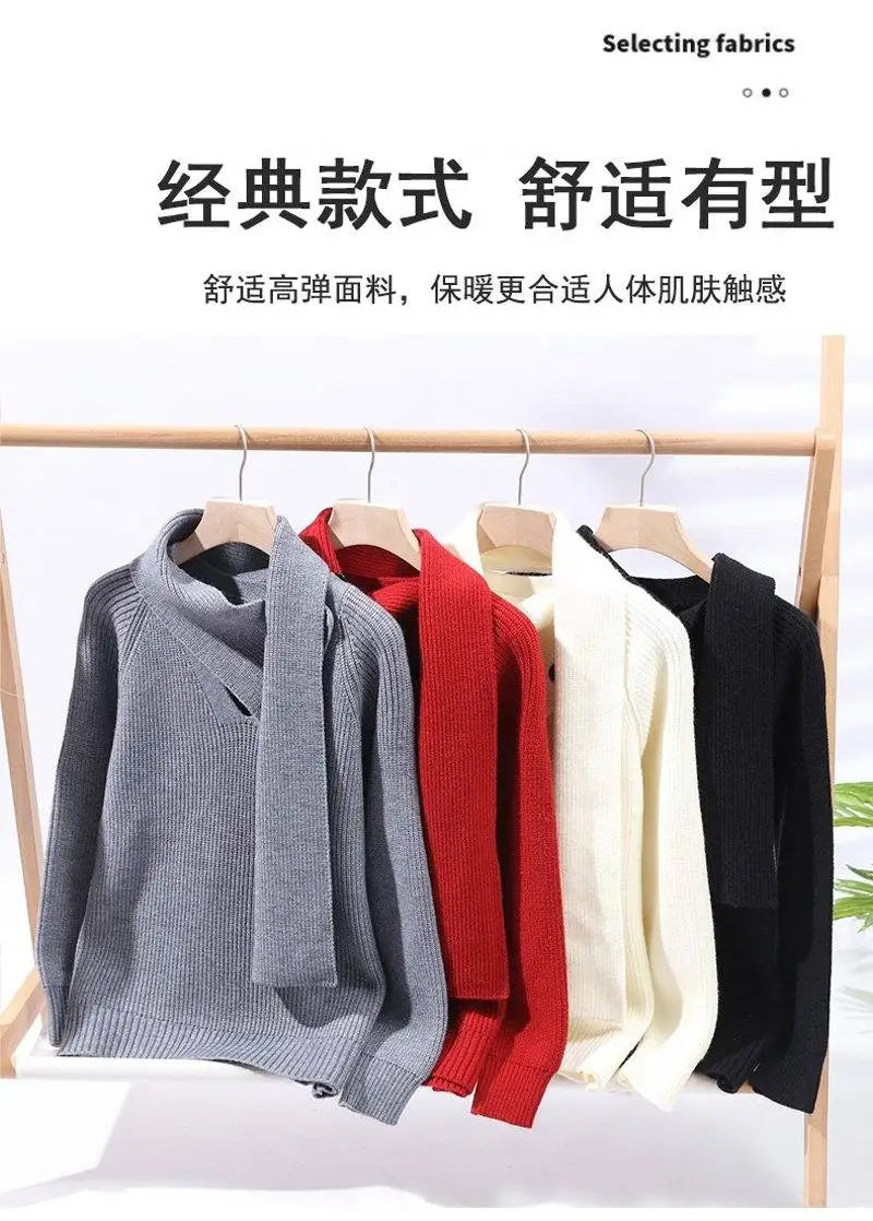 Fashion Men's Solid Color Sweaters Autumn Winter Casual Knitted Pullovers Youth High Streetwear Classic Top Sweatshirts Clothing