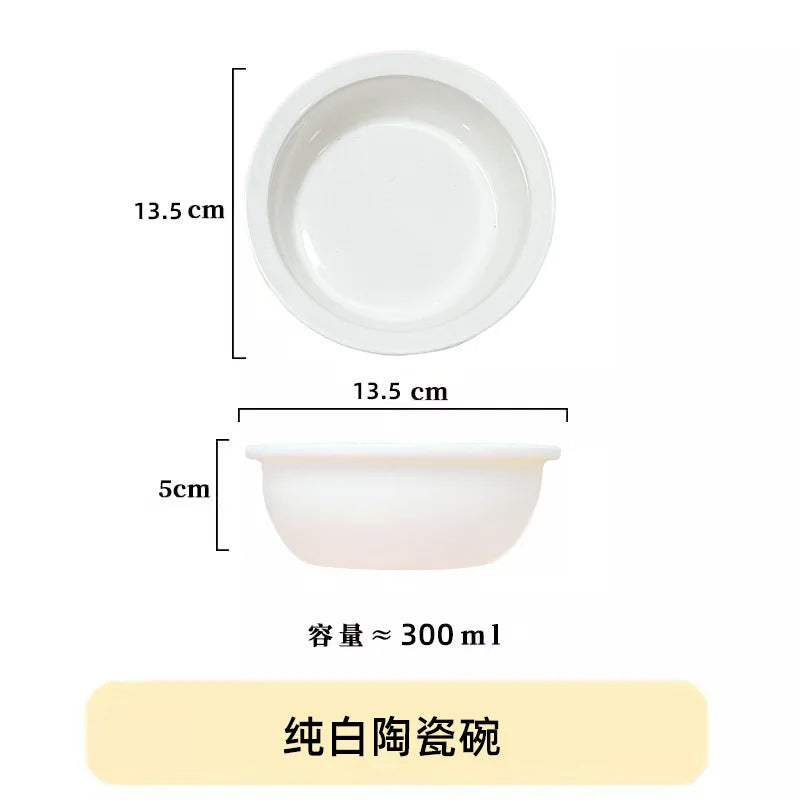 Pet Bowl Cute Ins Storm Dot Ceramic Bowl Dessert Breakfast Bowl Home Cat Dog Bowl Feeding Basin  Cat Caramics Supplies