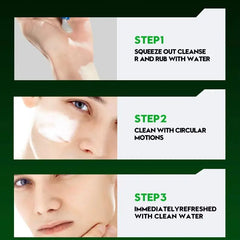 Men Glacier Mud Salicylic Acid Cleanser Long Oil Control Deep Purify Pores Wash Daily Grime Soft Coarse Skin Facial Cleanser