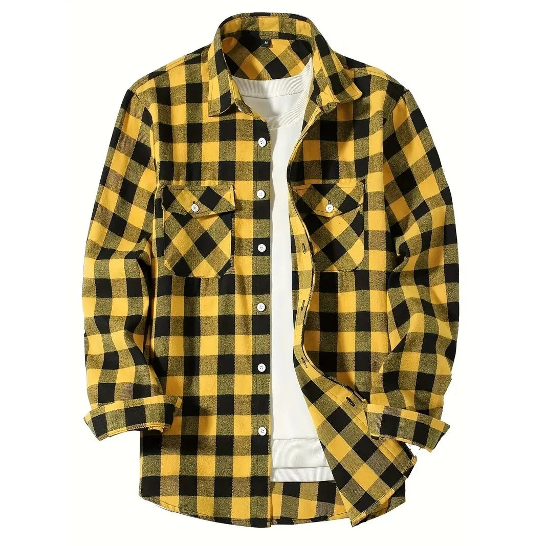 Classic Plaid Flannel Shirt Men