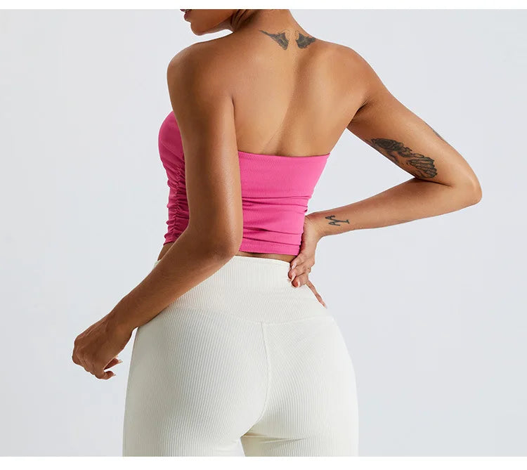 Sexy  Sports Bra  Women Gym Brassiere Sport Bh Fitness Vest Push Up Yoga  Padded Sports Bandeau Top Active Wear