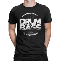 Drum And Bass T-Shirts for Men  Funny Pure Cotton Tee Shirt Round Neck Short Sleeve T Shirt Plus Size Tops