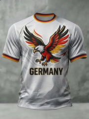 2026 New Germany National Team White Football Jersey Men's Crew Neck Sportswear with Flag & Eagle Print Casual & Training Tops