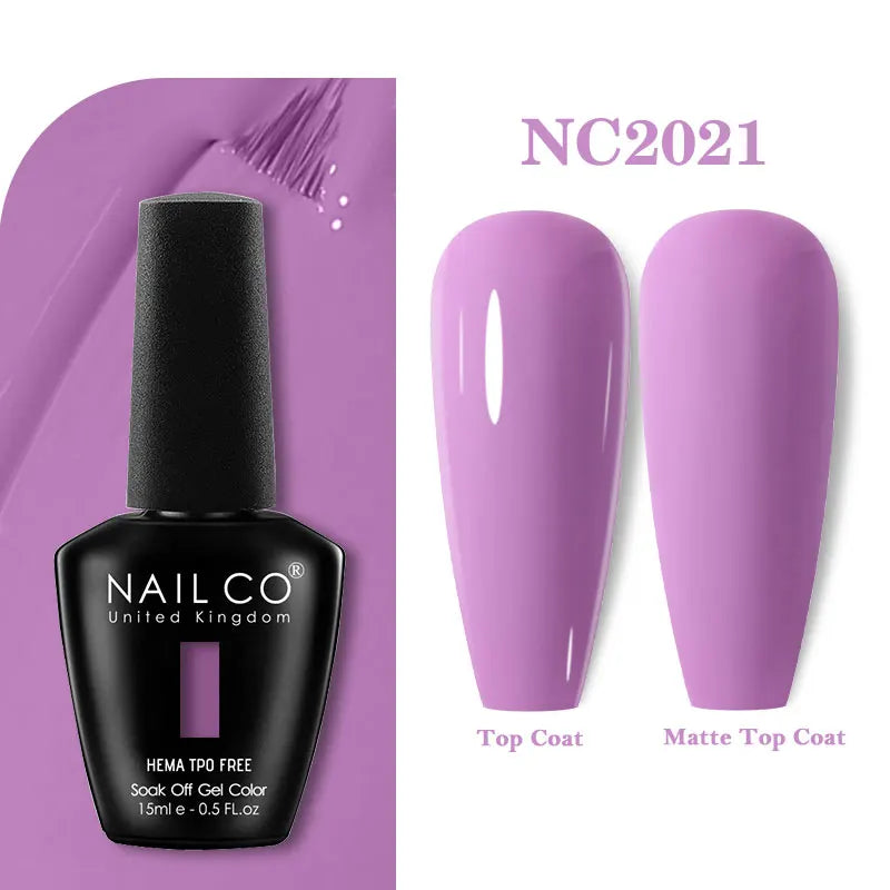 NAILCO 333 Colors Gel Nail Polish Semi Permanent Varnishes Nails Art Design Hybrid Soak Off Top Base Coat UV Gel Manicure 15ml