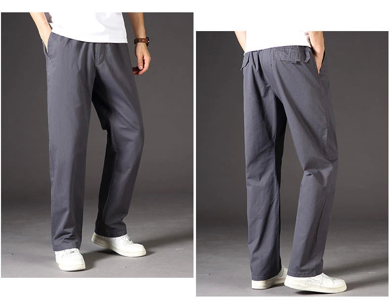 Loose Cotton Cargo Work Pants