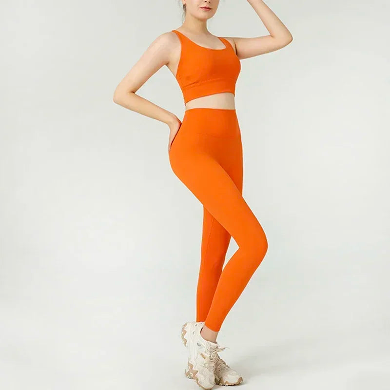 Women's Yoga Set Workout Set 2 Piece High Waist Yoga Leggings Sports Bra Gym Suit Activewear Sports Fitness Set Sports Suit