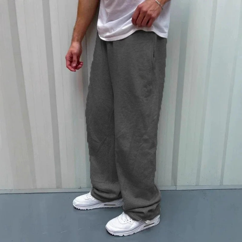 autumn winter man/woman Jogging Straight Sweatpants Street Style wide leg pants Casual Solid colors versatile Loose Men's Pants