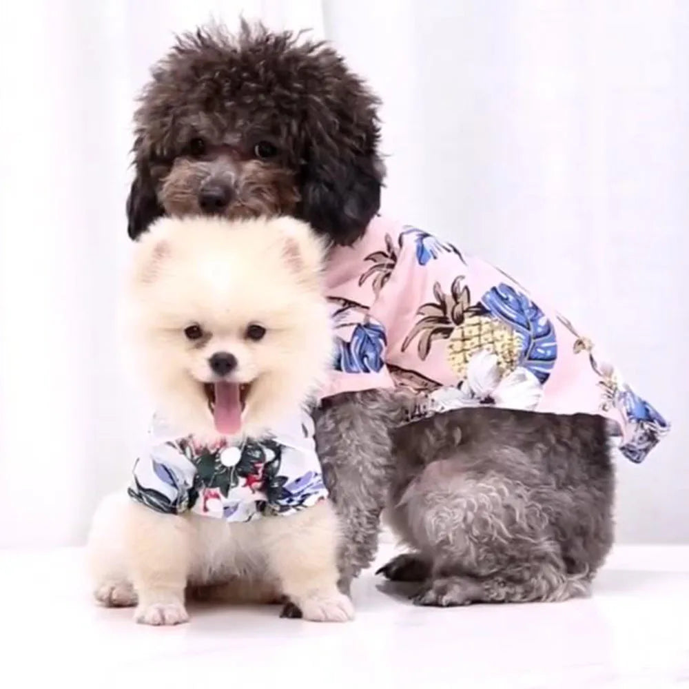 Hawaiian Print Breathable Dog Shirt
