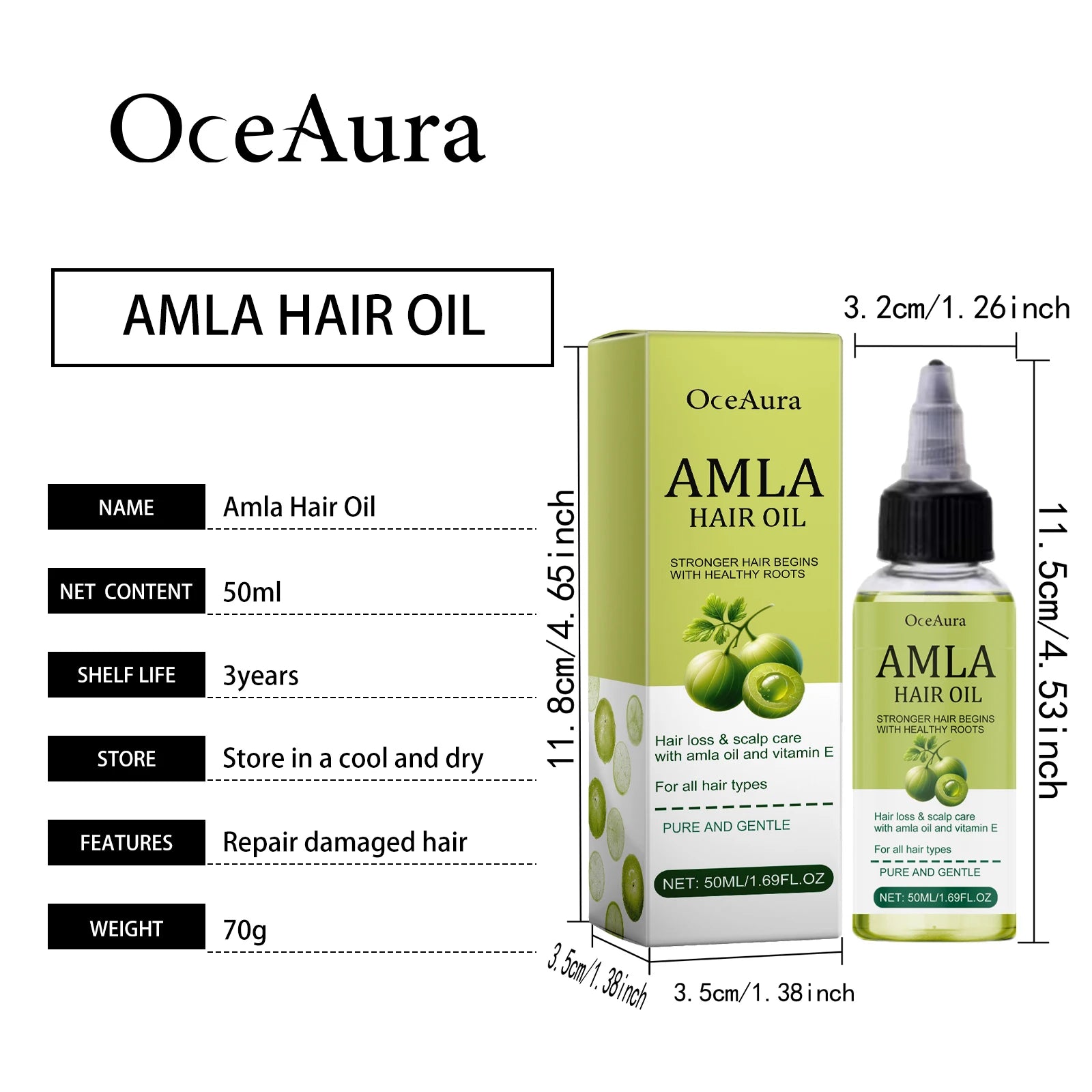 Hair Oil Original Amla Oil Hair Growth Moisturizing Smoothing Repair Damaged Dry Frizzy Ends Split Scalp Smooth moisturize Hairs